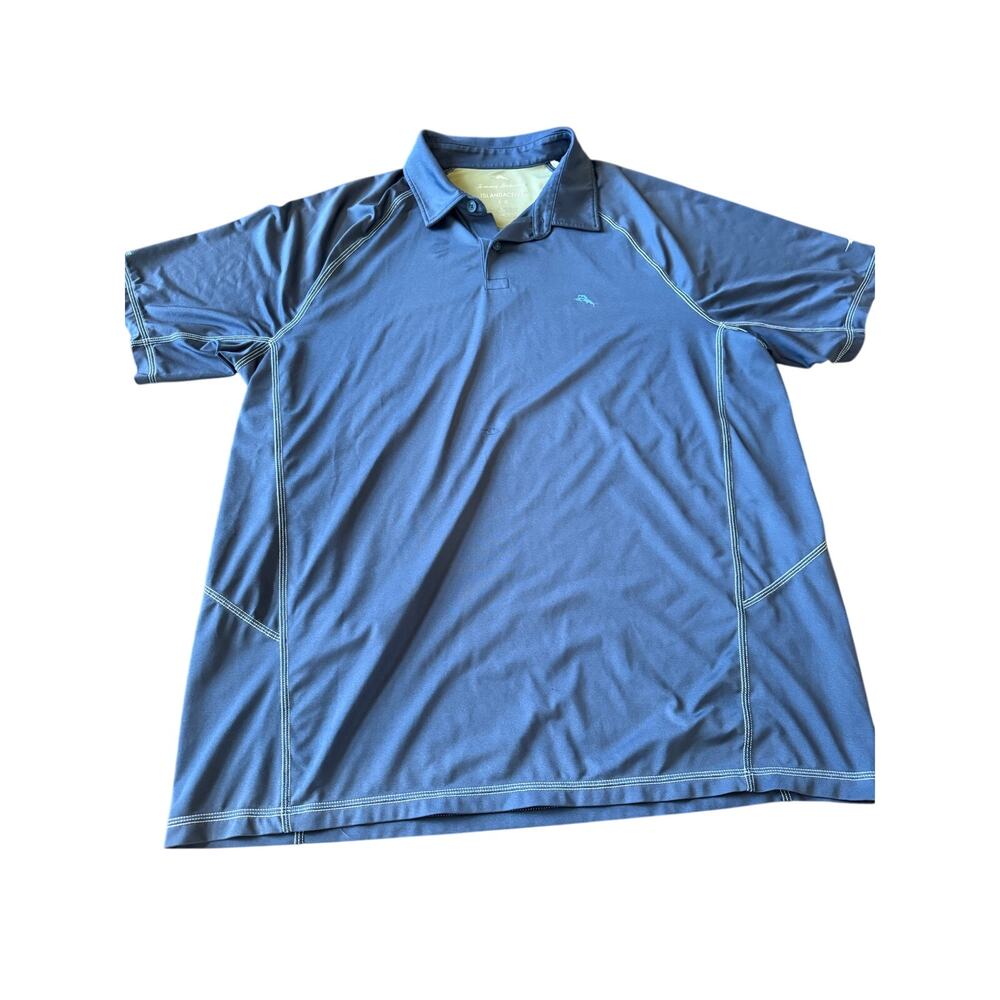 Tommy Bahama Mens Island Active Polo Shirt L Blue Golf Activewear Sporty Outdoor